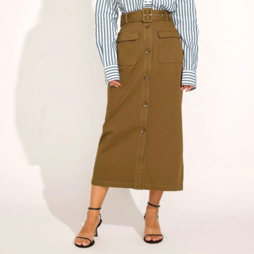SOLID & STRIPED Haper cargo Military skirt